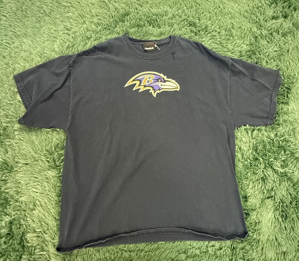 Reebok Baltimore Ravens NFL Football T-Shirt Men's XL Navy Blue Fan Apparel